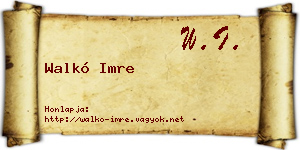 Walkó Imre névjegykártya
